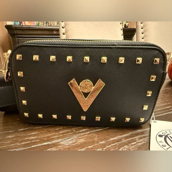 Valentino Orlandi Black and Gold Studded Crossbody Bag - Picture 3 of 13
